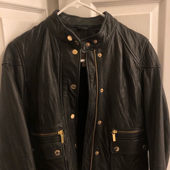 michael kors leather jacket sale womens